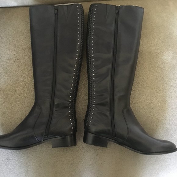 Antonio Melani NWOT Leather Studded Knee High Boots - Picture 4 of 7